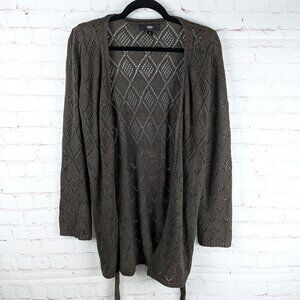 Mossimo Brown Open Front Wrap Cardigan S